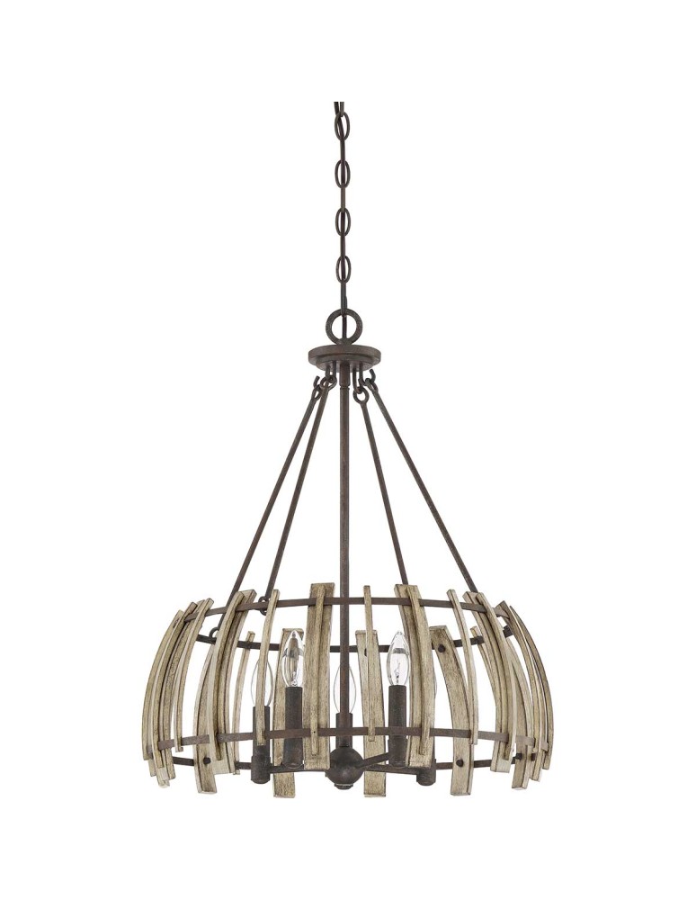 Pendant lamps - Elstead Lighting Wood Hollow pendant lamp - 5 light sources QZ-WOOD-HOLLOW-5P. - product kolory-swiatla.pl 2