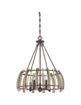 Elstead Lighting Lampa wisząca Wood Hollow - 5 źródeł światła QZ-WOOD-HOLLOW-5P - produkt 2