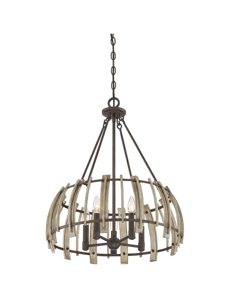 Elstead Lighting Lampa wisząca Wood Hollow - 5 źródeł światła QZ-WOOD-HOLLOW-5P