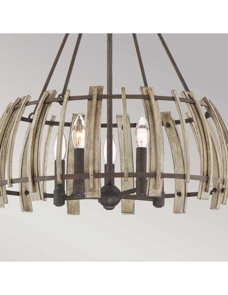 Pendant lamps - Elstead Lighting Wood Hollow pendant lamp - 5 light sources QZ-WOOD-HOLLOW-5P. - product kolory-swiatla.pl 5