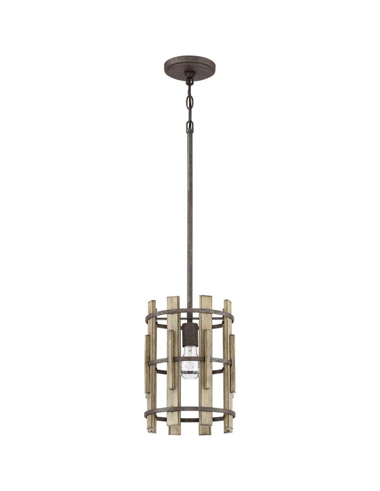 Pendant lamps - Elstead Lighting Wood Hollow small pendant lamp - 1 light source QZ-WOOD-HOLLOW-MP - product kolory-swiatla.pl 2