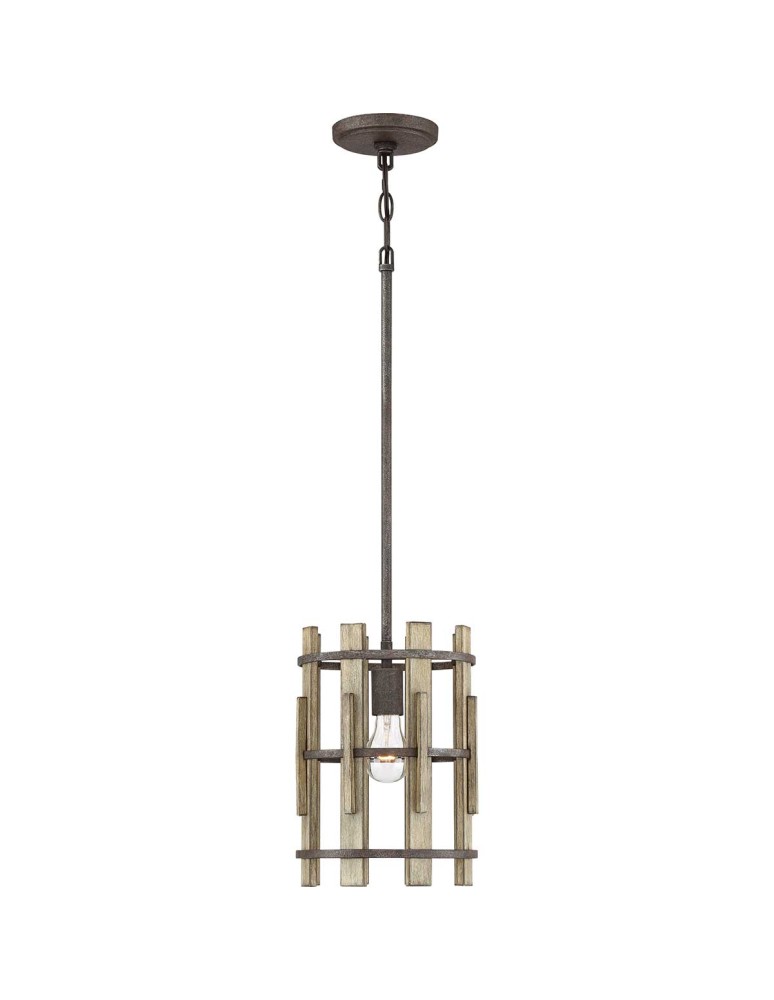 Pendant lamps - Elstead Lighting Wood Hollow small pendant lamp - 1 light source QZ-WOOD-HOLLOW-MP - product kolory-swiatla.pl 3