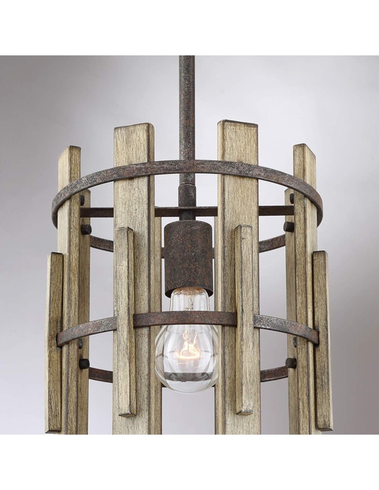 Elstead Lighting Mała lampa wisząca Wood Hollow - 1 źródło światła QZ-WOOD-HOLLOW-MP