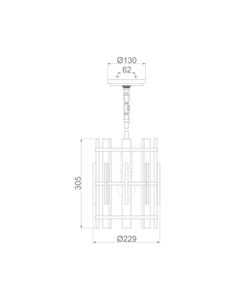 Elstead Lighting Mała lampa wisząca Wood Hollow - 1 źródło światła QZ-WOOD-HOLLOW-MP