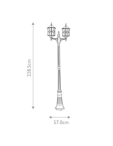 Elstead Lighting Wexford standing lantern - 2 light sources IP44 WX8 - product 2