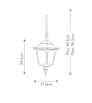 Outdoor pendant lamps - Elstead Lighting Chapel Mini small pendant lantern - 1 light source IP44 CPM9-BLACK - product 6