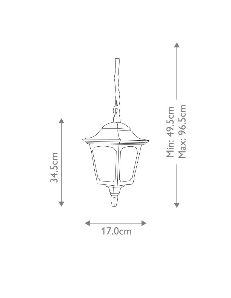 Outdoor pendant lamps - Elstead Lighting Chapel Mini small pendant lantern - 1 light source IP44 CPM9-BLACK - product kolory-swiatla.pl 6