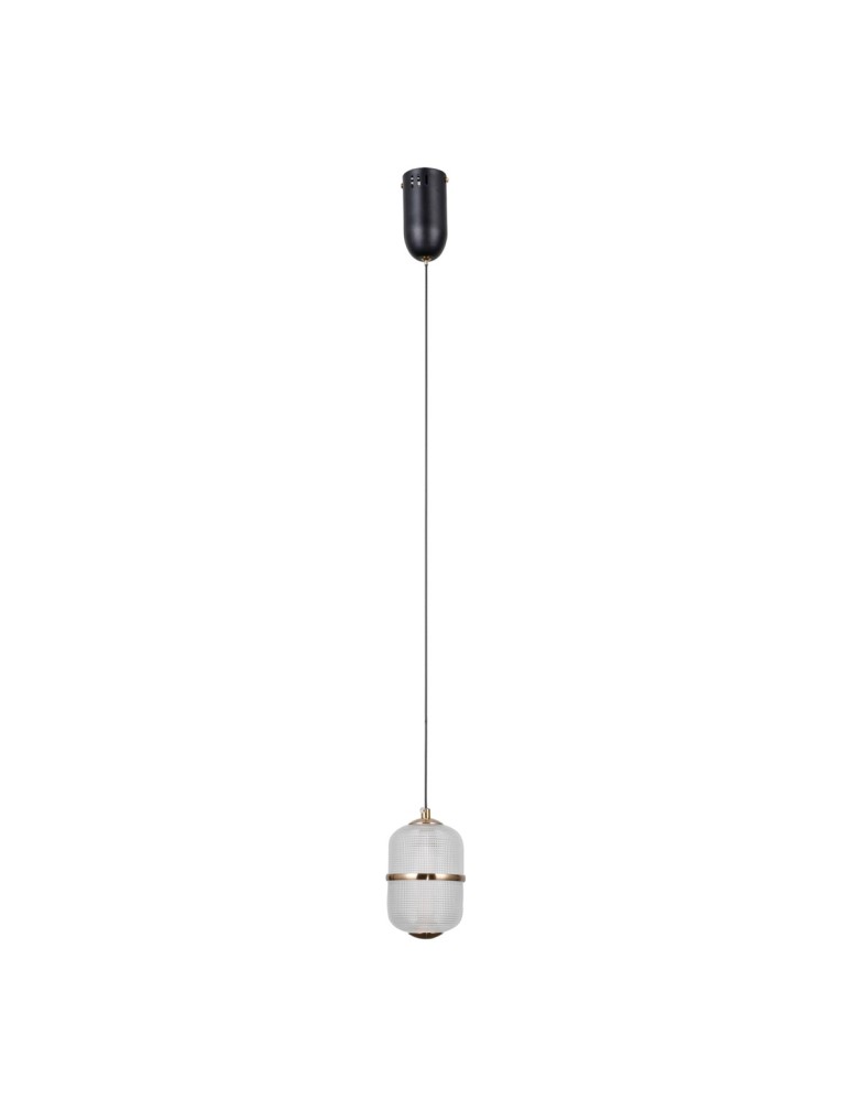 Single pendant lamps - ITALUX Alani Pendant 1xLED 6W 3000K matte black, gold PND-34375-1-BK - product kolory-swiatla.pl 3