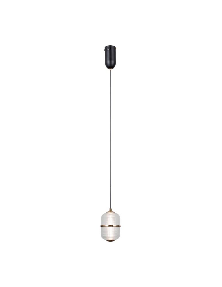 Single pendant lamps - ITALUX Alani Pendant 1xLED 6W 3000K matte black, gold PND-34375-1-BK - product kolory-swiatla.pl 1