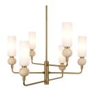 6 point chandelier - ITALUX Santos Pendant Chandelier G9 40W Brass PND-95331-6-BRSS - product 2