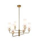 6 point chandelier - ITALUX Santos Pendant Chandelier G9 40W Brass PND-95331-6-BRSS - product 1