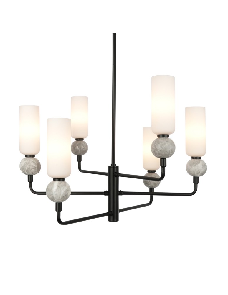 6 point chandelier - ITALUX Santos Pendant Chandelier G9 40W Matte Black PND-95331-6-BK - product kolory-swiatla.pl 2