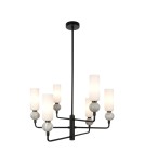 6 point chandelier - ITALUX Santos Pendant Chandelier G9 40W Matte Black PND-95331-6-BK - product 1