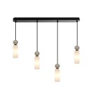 Pendant lamps on a strip - ITALUX Santos Pendant G9 40W Matte Black PND-95331-4-BK - product 2