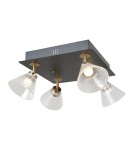 ITALUX Orella Sufitowa 4xLED 16W 3000K Czarny mat, złoty WL-34393-4S-BK-HBR ITALUX Orella Sufitowa 4xLED 16W 3000K Czarny mat, złoty WL-34393-4S-BK-HBR