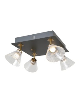 ITALUX Orella Sufitowa 4xLED 16W 3000K Czarny mat, złoty WL-34393-4S-BK-HBR