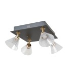 ITALUX Orella Sufitowa 4xLED 16W 3000K Czarny mat, złoty WL-34393-4S-BK-HBR ITALUX Orella Sufitowa 4xLED 16W 3000K Czarny mat, złoty WL-34393-4S-BK-HBR