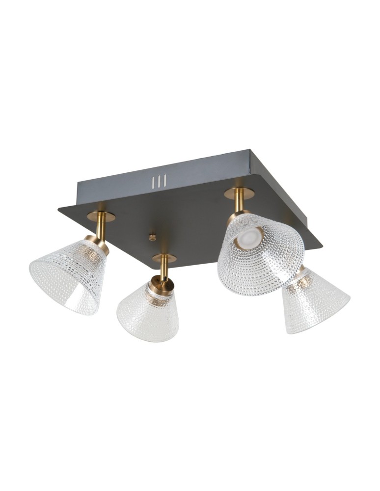Spotlight ceiling lamps - ITALUX Orella Ceiling 4xLED 16W 3000K Matte black, gold WL-34393-4S-BK-HBR - product kolory-swiatla.pl 2
