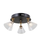 Spotlight ceiling lamps - ITALUX Orella Ceiling 3xLED 12W 3000K Matte black, gold WL-34393-3R-BK-HBR - product 1