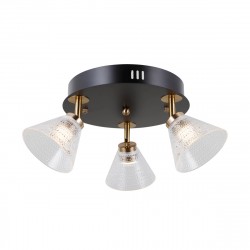 ITALUX Orella Sufitowa 3xLED 12W 3000K Czarny mat, złoty WL-34393-3R-BK-HBR