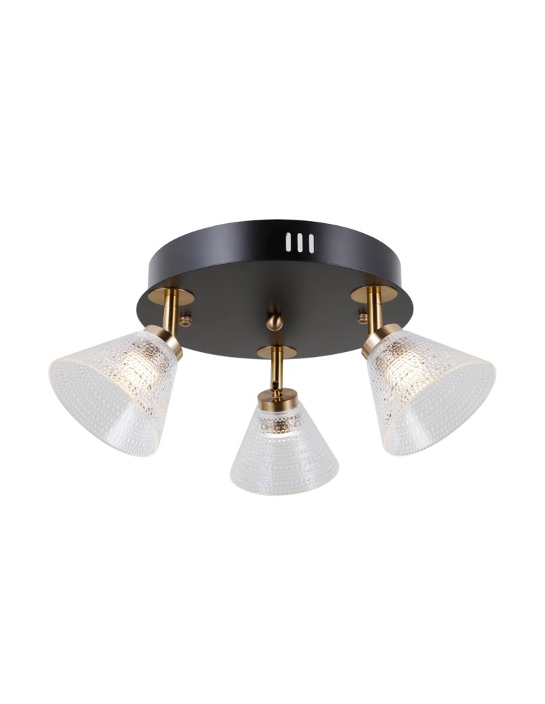 Spotlight ceiling lamps - ITALUX Orella Ceiling 3xLED 12W 3000K Matte black, gold WL-34393-3R-BK-HBR - product kolory-swiatla.pl 1