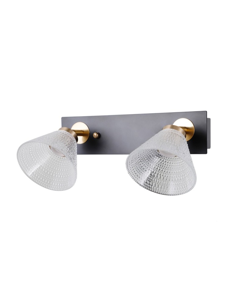 Spotlight ceiling lamps - ITALUX Orella Ceiling/Wall lamp 2xLED 8W 3000K Matte black, gold WL-34393-2-BK-HBR - product kolory-swiatla.pl 2