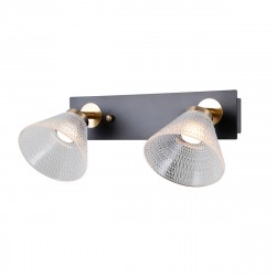 ITALUX Orella Sufitowa/Ścienna 2xLED 8W 3000K Czarny mat, złoty WL-34393-2-BK-HBR