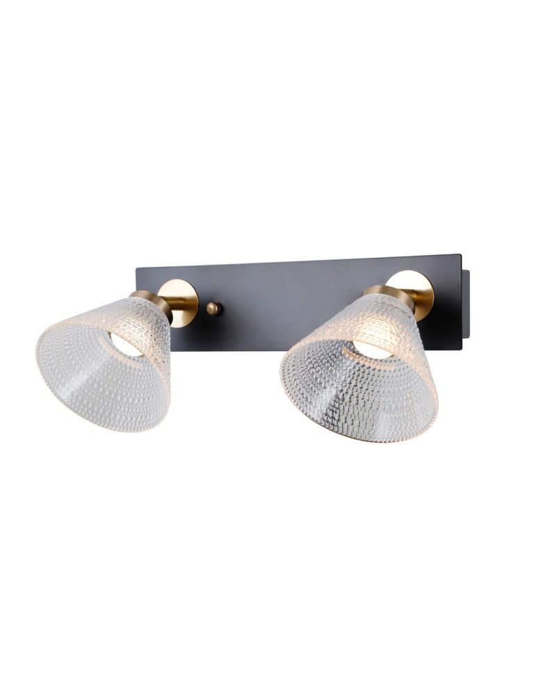 Spotlight ceiling lamps - ITALUX Orella Ceiling/Wall lamp 2xLED 8W 3000K Matte black, gold WL-34393-2-BK-HBR - product kolory-swiatla.pl 1