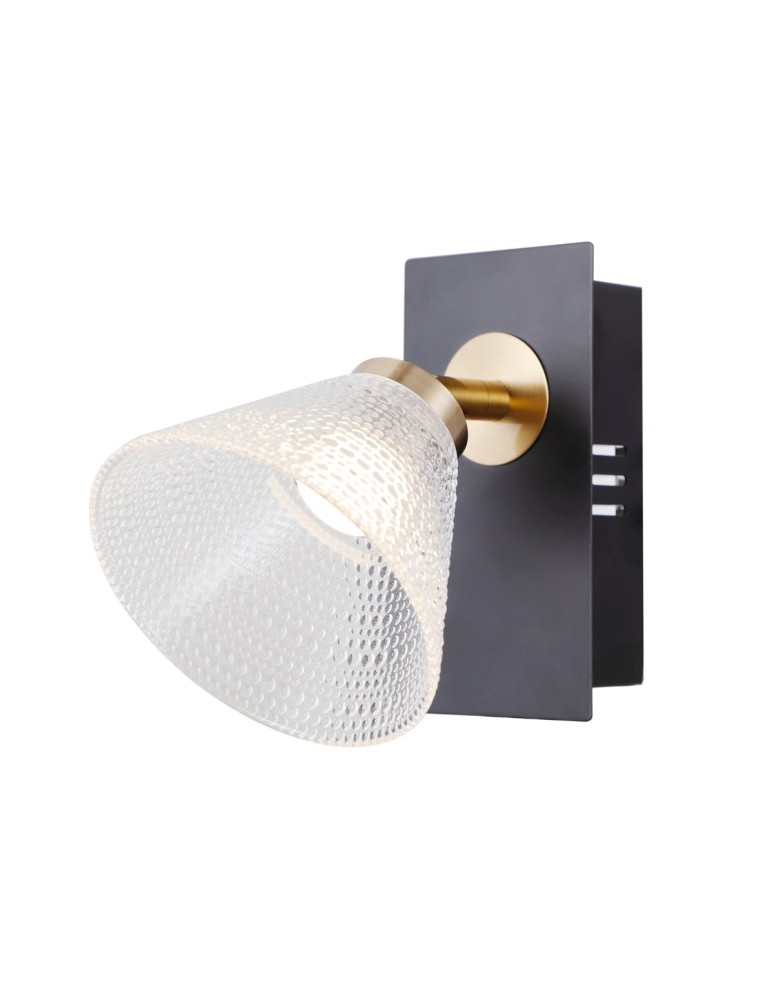 Wall lights - ITALUX Orella Ceiling/Wall Mount 1xLED 4W 3000K Matte Black, Gold WL-34393-1-BK-HBR - product kolory-swiatla.pl 1