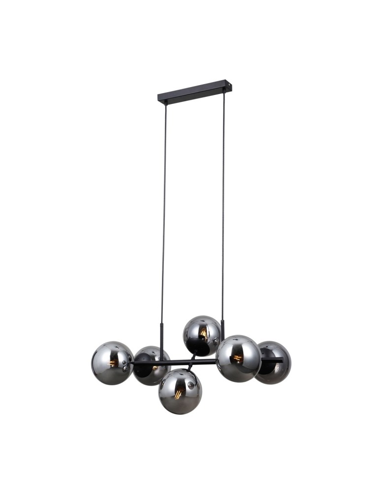 Pendant lamps spheres - ITALUX Molite Pendant 6xE14 5W Matte Black PND-1098-6-BK - product kolory-swiatla.pl 1