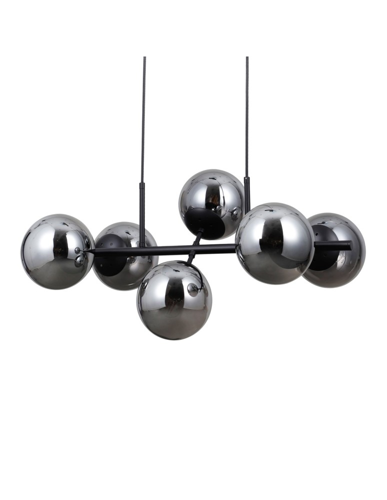 Pendant lamps spheres - ITALUX Molite Pendant 6xE14 5W Matte Black PND-1098-6-BK - product kolory-swiatla.pl 2