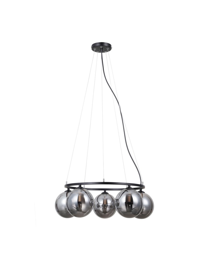 Pendant lamps spheres - ITALUX Molite Pendant 5xG9 5W Matte Black PND-1098-5R-BK - product kolory-swiatla.pl 1