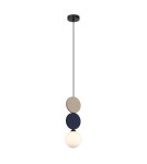 Single pendant lamps - ITALUX Andrea Pendant 1xG9 25W Beige, blue PND-59779C-1S-MLTI - product 1