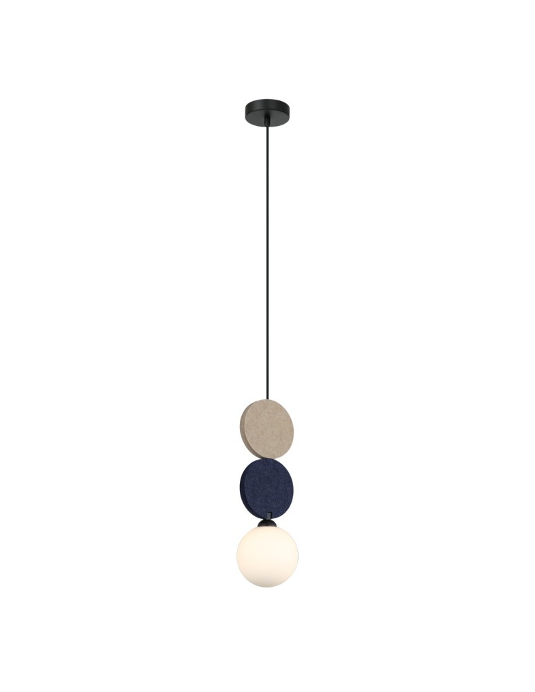 Single pendant lamps - ITALUX Andrea Pendant 1xG9 25W Beige, blue PND-59779C-1S-MLTI - product kolory-swiatla.pl 1