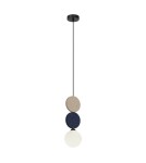 Single pendant lamps - ITALUX Andrea Pendant 1xG9 25W Beige, blue PND-59779C-1S-MLTI - product 3