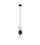 Single pendant lamps - ITALUX Andrea Pendant 1xG9 25W Black, grey, blue PND-59779B-1S-MLTI - product 2