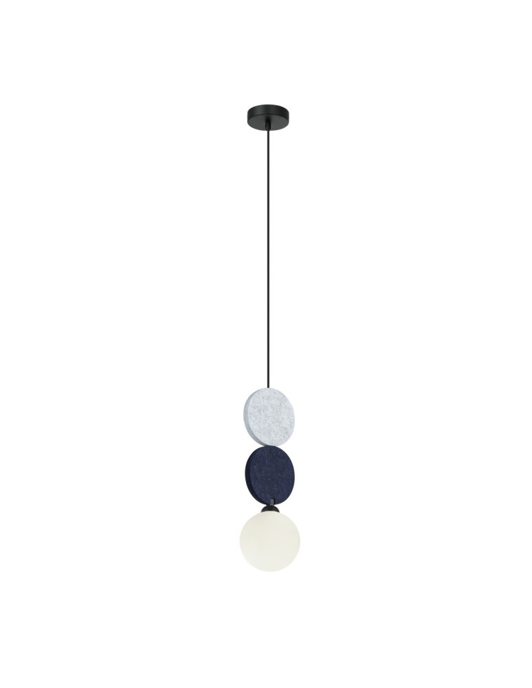 Single pendant lamps - ITALUX Andrea Pendant 1xG9 25W Black, grey, blue PND-59779B-1S-MLTI - product kolory-swiatla.pl 2