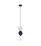 Single pendant lamps - ITALUX Andrea Pendant 1xG9 25W Black, grey, blue PND-59779B-1S-MLTI - product 1