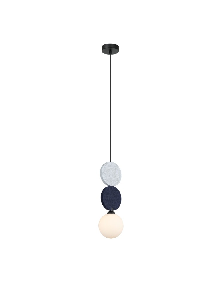 Single pendant lamps - ITALUX Andrea Pendant 1xG9 25W Black, grey, blue PND-59779B-1S-MLTI - product kolory-swiatla.pl 1