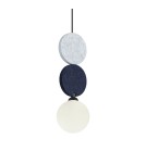 Single pendant lamps - ITALUX Andrea Pendant 1xG9 25W Black, grey, blue PND-59779B-1S-MLTI - product 3