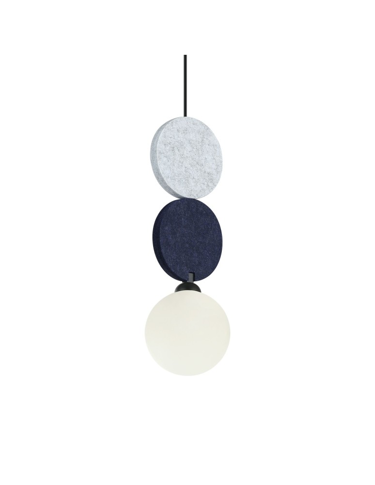 Single pendant lamps - ITALUX Andrea Pendant 1xG9 25W Black, grey, blue PND-59779B-1S-MLTI - product kolory-swiatla.pl 3