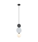 Single pendant lamps - ITALUX Andrea Pendant 1xG9 25W Black, grey, red PND-59779B-1M-MLTI - product 1