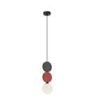 Single pendant lamps - ITALUX Andrea Pendant 1xG9 25W Black, grey, red PND-59779A-1S-MLTI - product 3