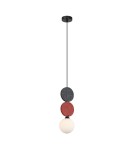 Single pendant lamps - ITALUX Andrea Pendant 1xG9 25W Black, grey, red PND-59779A-1S-MLTI - product 1