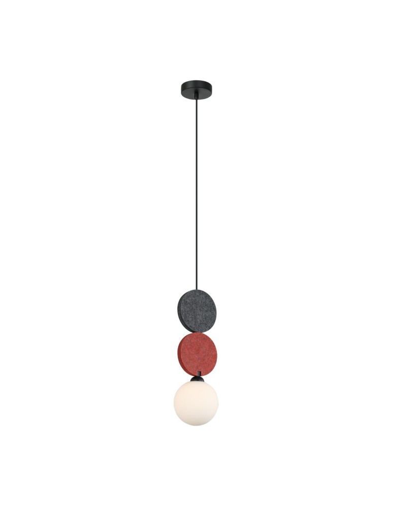 Single pendant lamps - ITALUX Andrea Pendant 1xG9 25W Black, grey, red PND-59779A-1S-MLTI - product kolory-swiatla.pl 1