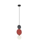Single pendant lamps - ITALUX Andrea Pendant 1xG9 25W Black, grey, red PND-59779A-1M-MLTI - product 3