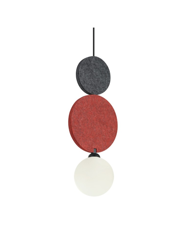 Single pendant lamps - ITALUX Andrea Pendant 1xG9 25W Black, grey, red PND-59779A-1M-MLTI - product kolory-swiatla.pl 2