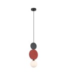 Single pendant lamps - ITALUX Andrea Pendant 1xG9 25W Black, grey, red PND-59779A-1M-MLTI - product 1