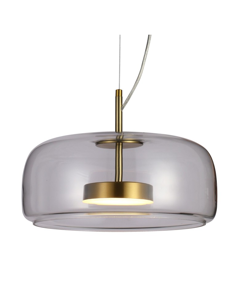 Single pendant lamps - ITALUX Caste Pendant 1xLED 10W 3000K Gold PND-17760B-BRSS-CL - product kolory-swiatla.pl 2