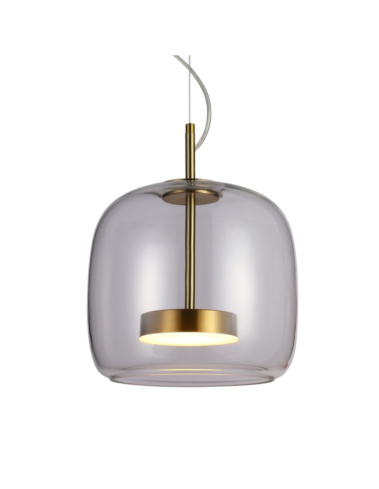 Single pendant lamps - ITALUX Caste Pendant 1xLED 10W 3000K Gold PND-17760A-BRSS-CL - product kolory-swiatla.pl 2